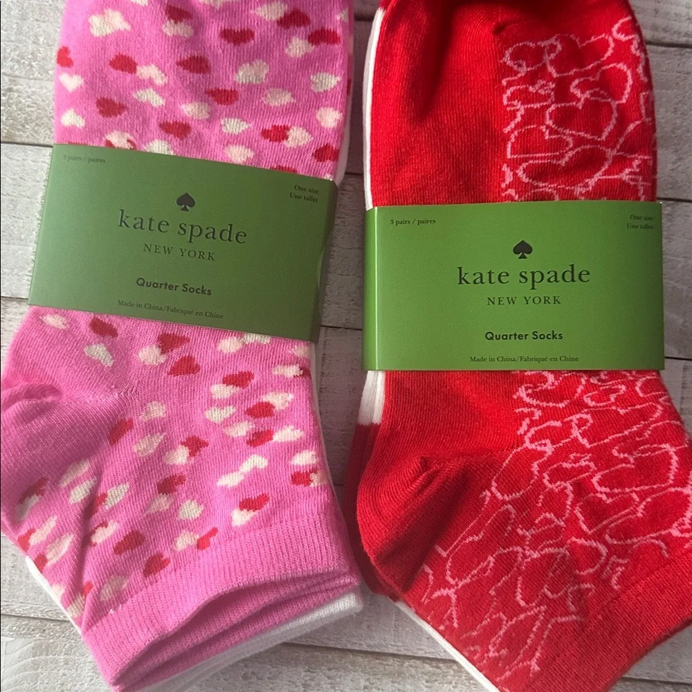 Nwt Kate spade hearts quarter socks sets